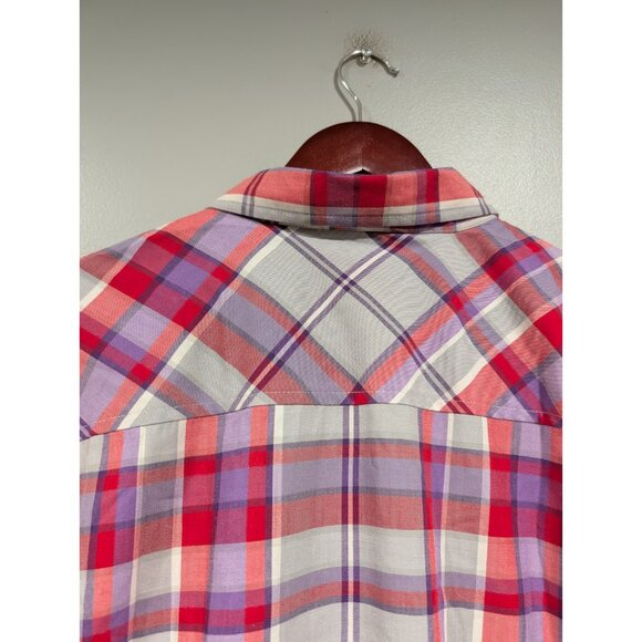 Alaskan Hardgear Duluth Trading Co Women's Plaid Short-Sleeved Shirt Dress Sz XL - Picture 12 of 16